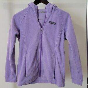 Columbia Full Zip Hooded Fleece Sweater, Girls Size 14/16, LIGHT PURPLE/LAVANDER